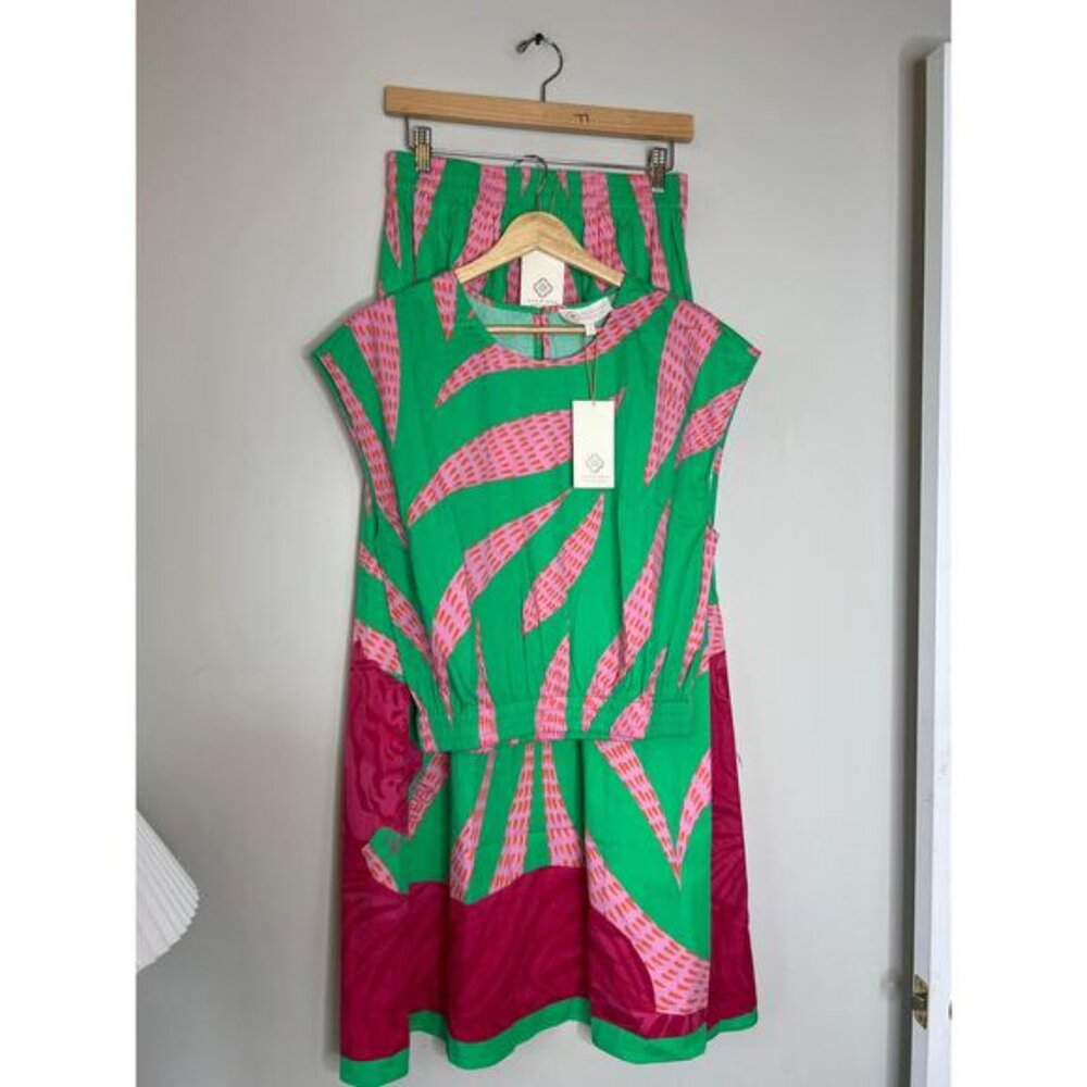 NWT Sheridan French Gardenia Malachite Tigress Blouse Maxi Skirt Set Size: Small - Picture 2 of 10